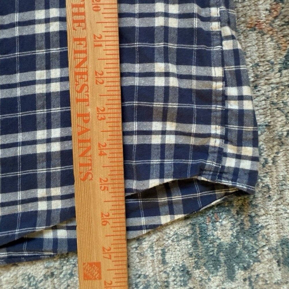 Faherty Men's Shirt Size Large L Plaid Flannel Button Down Long Sleeve Blue EUC - Picture 8 of 10